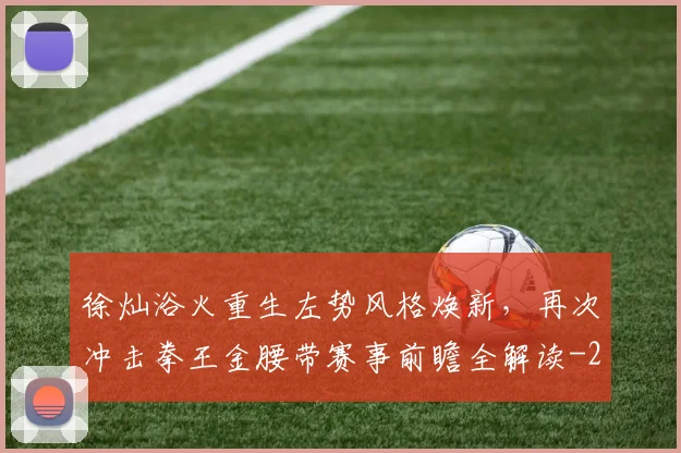 徐灿浴火重生左势风格焕新,再次冲击拳王金腰带赛事前瞻全解读